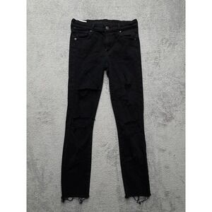 Citizens of Humanity Jeans Womens 27 Black Thompson Skinny Distressed Frayed Hem